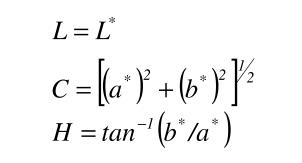 色差儀L、a、b值與L、c、h值轉換方法